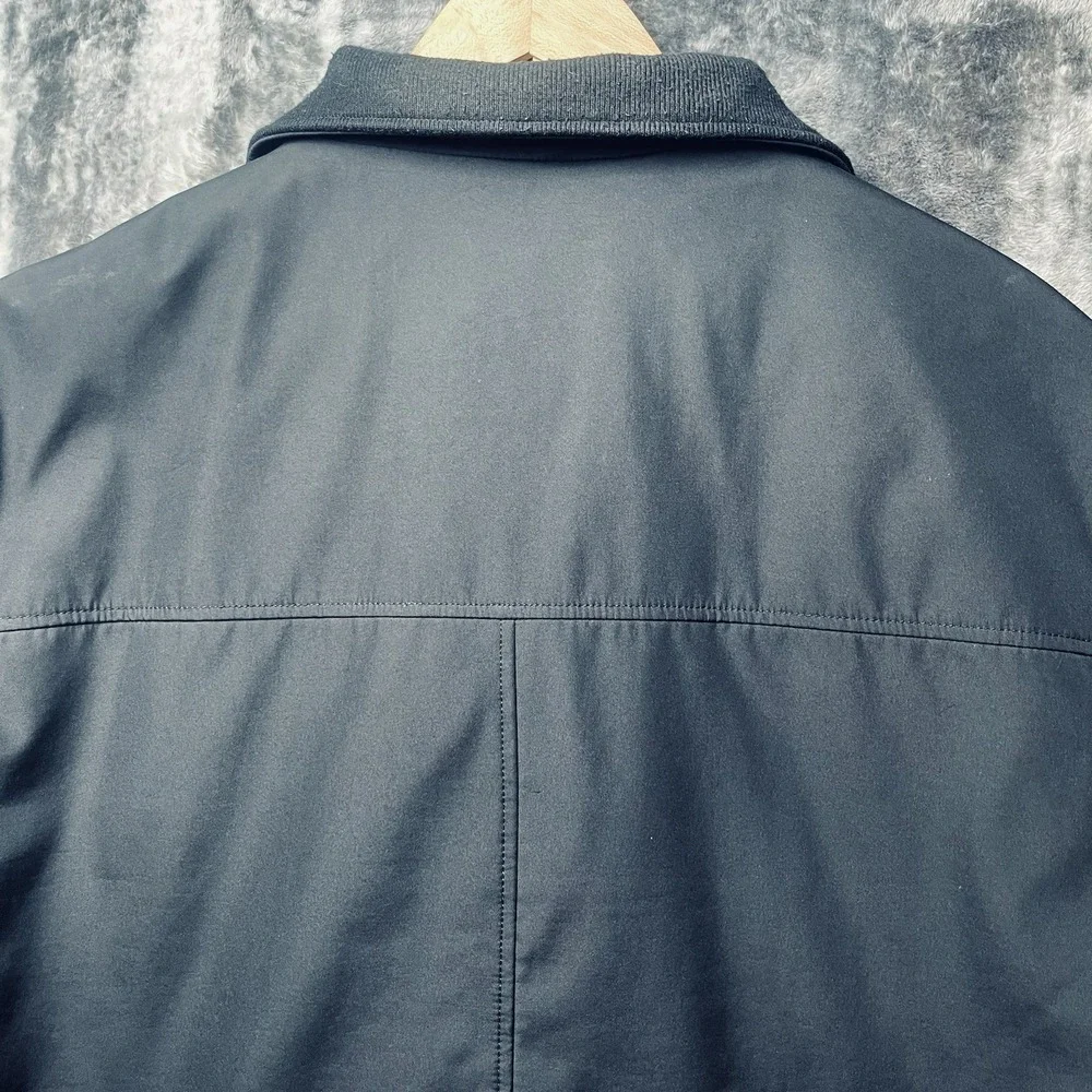 Calvin Klein Men's L Black Soft Shell Full Zip Jacket W/ Pockets,  Ribbed Collar